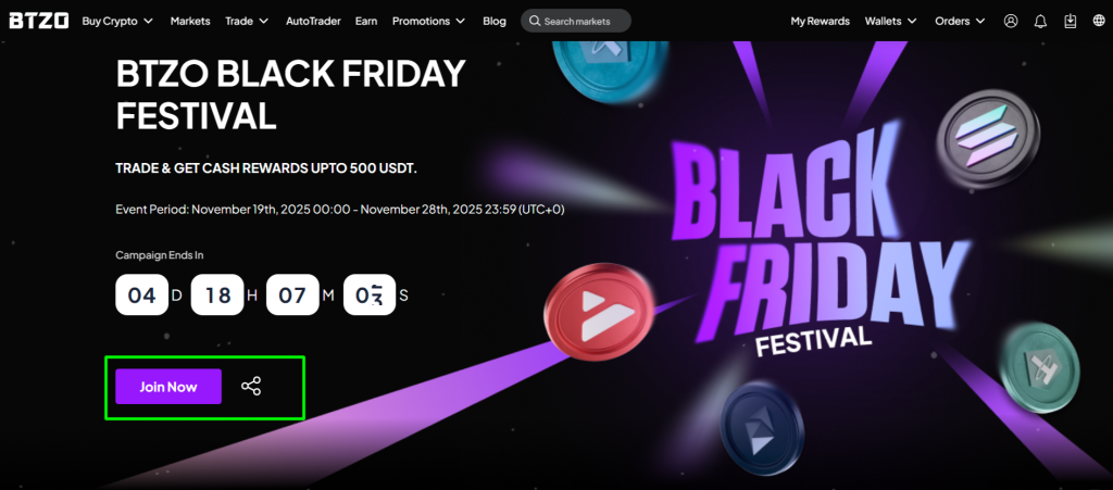 join now on btzo black friday airdrop campaign